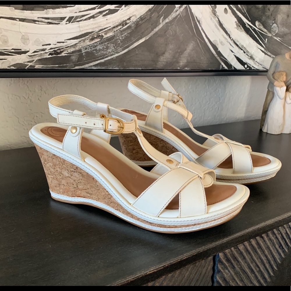 Nurture off-white cork wedge heel
